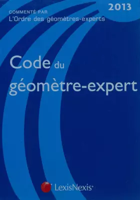 Couverture du produit · Code du géomètre-expert