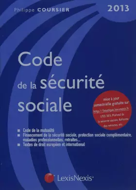 Couverture du produit · Code de la sécurité sociale 2013