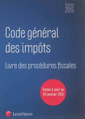 Couverture du produit · Code général des impôts & livre des procédures fiscales 2015