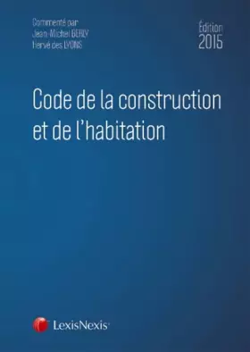 Couverture du produit · Code de la construction et de l'habitation 2015