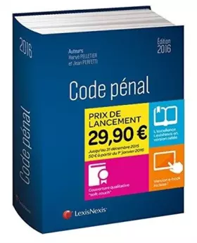 Couverture du produit · Code pénal 2016