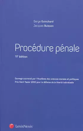 Couverture du produit · Procédure pénale