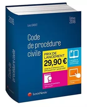 Couverture du produit · Code de procédure civile 2016