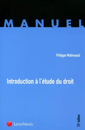 Couverture du produit · Introduction à l'étude du droit