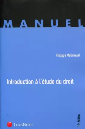 Couverture du produit · Introduction à l'étude du droit