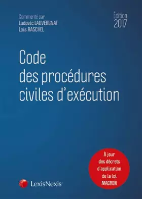 Couverture du produit · Code des procédures civiles d'exécution 2017