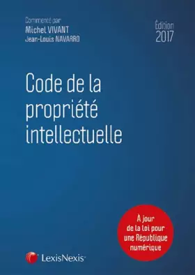 Couverture du produit · Code de la propriété intellectuelle 2017