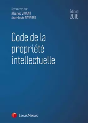 Couverture du produit · Code de la propriété intellectuelle 2018