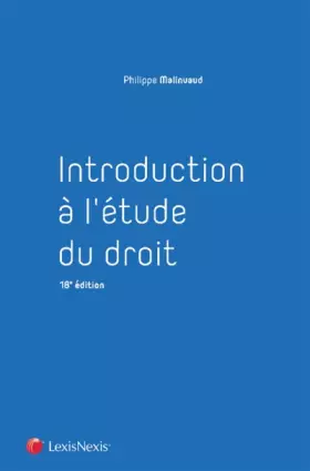 Couverture du produit · Introduction à l'étude du droit 2018-2019