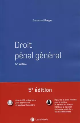 Couverture du produit · Droit pénal général
