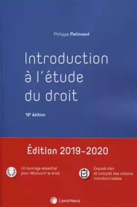 Couverture du produit · Introduction à l'étude du droit