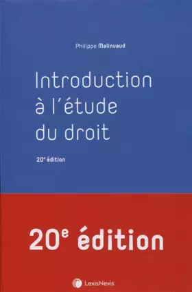 Couverture du produit · Introduction à l'étude du droit
