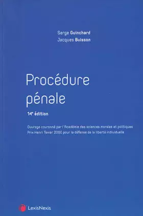 Couverture du produit · Procédure pénale
