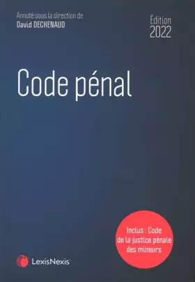 Couverture du produit · Code pénal 2022: Inclus : Code de la justice pénale des mineurs