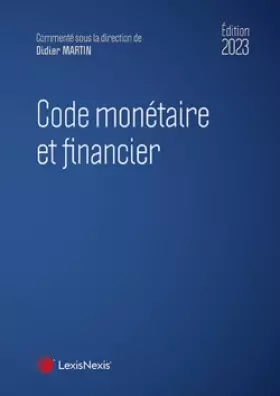 Couverture du produit · Code monétaire et financier 2023