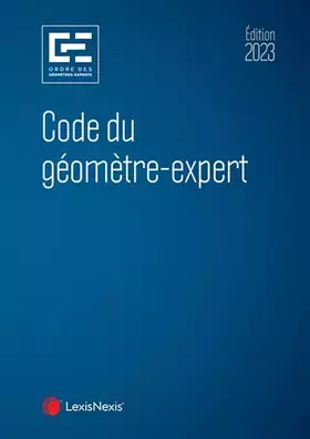 Couverture du produit · Code du géomètre-expert 2023