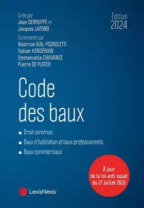 Couverture du produit · Code des baux 2024