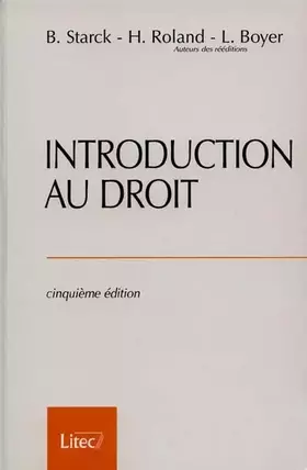 Couverture du produit · Introduction au droit (ancienne édition)