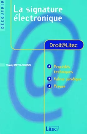 Couverture du produit · LA SIGNATURE ELECTRONIQUE