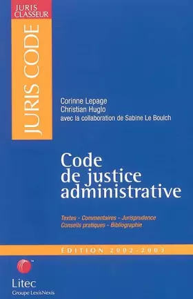 Couverture du produit · Code de justice administrative 2002-2003 (ancienne édition)