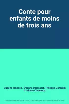 Couverture du produit · Conte pour enfants de moins de trois ans