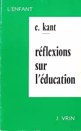 Couverture du produit · Réflexions sur l'éducation
