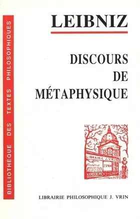 Couverture du produit · Discours de métaphysique