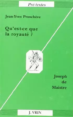 Couverture du produit · Qu'est ce que la royauté ?