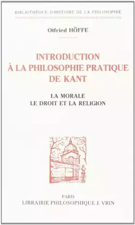 Couverture du produit · Introduction à la philosophie pratique de Kant