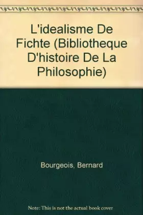 Couverture du produit · L'idéalisme de Fichte