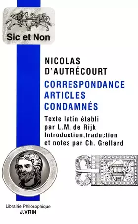 Couverture du produit · Correspondance. articles condamnes