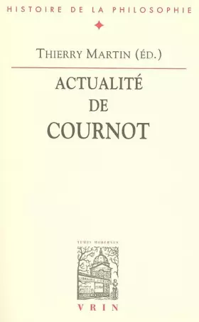 Couverture du produit · Actualité de Cournot