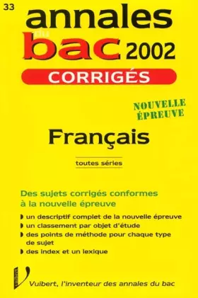 Couverture du produit · Français toutes séries. Corrigés 2002