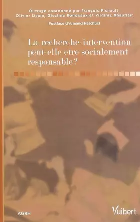 Couverture du produit · La recherche-intervention peut-elle être socialement responsable ?