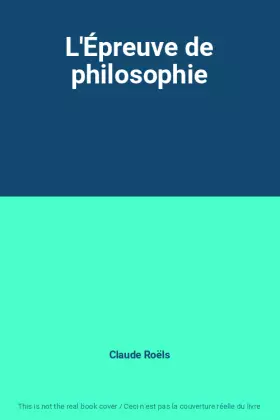 Couverture du produit · L'Épreuve de philosophie