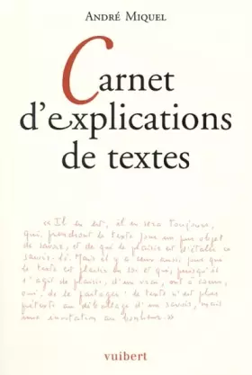 Couverture du produit · Carnet D'Explications De Textes