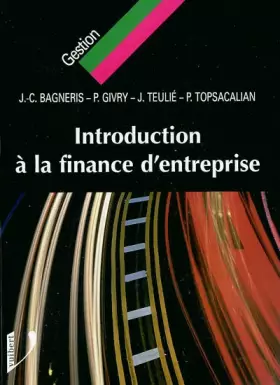 Couverture du produit · Introduction à la finance d'entreprise