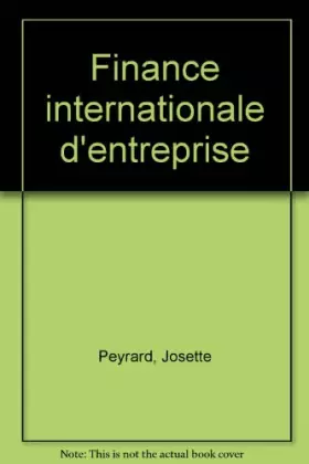 Couverture du produit · Finance internationale d'entreprise