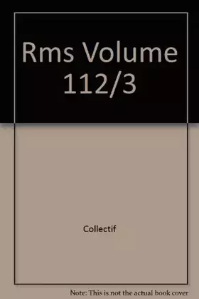 Couverture du produit · Rms volume 112/3
