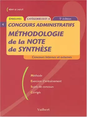 Couverture du produit · Méthodologie de la note de synthèse