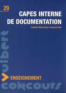 Couverture du produit · CAPES interne de Documentation