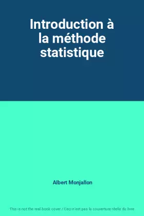 Couverture du produit · Introduction à la méthode statistique