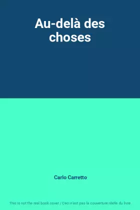 Couverture du produit · Au-delà des choses