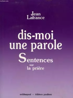 Couverture du produit · Dis-moi une parole