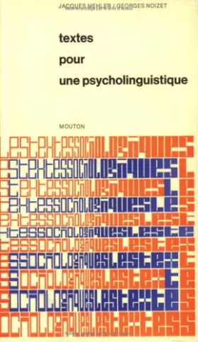 Couverture du produit · Textes pour une psycholinguistique