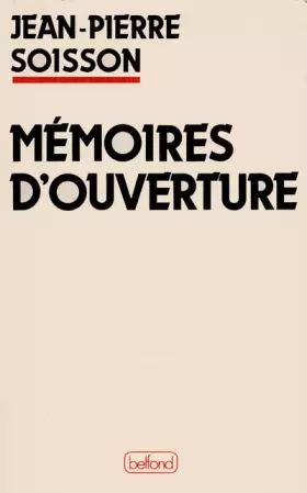 Couverture du produit · Mémoires d'ouverture