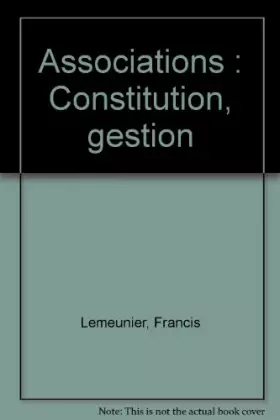 Couverture du produit · Associations : Constitution, gestion