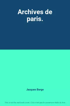 Couverture du produit · Archives de paris.