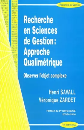 Couverture du produit · Recherche en sciences de gestion : approche qualimétrique : Observer l'objet complexe