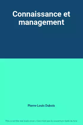 Couverture du produit · Connaissance et management
